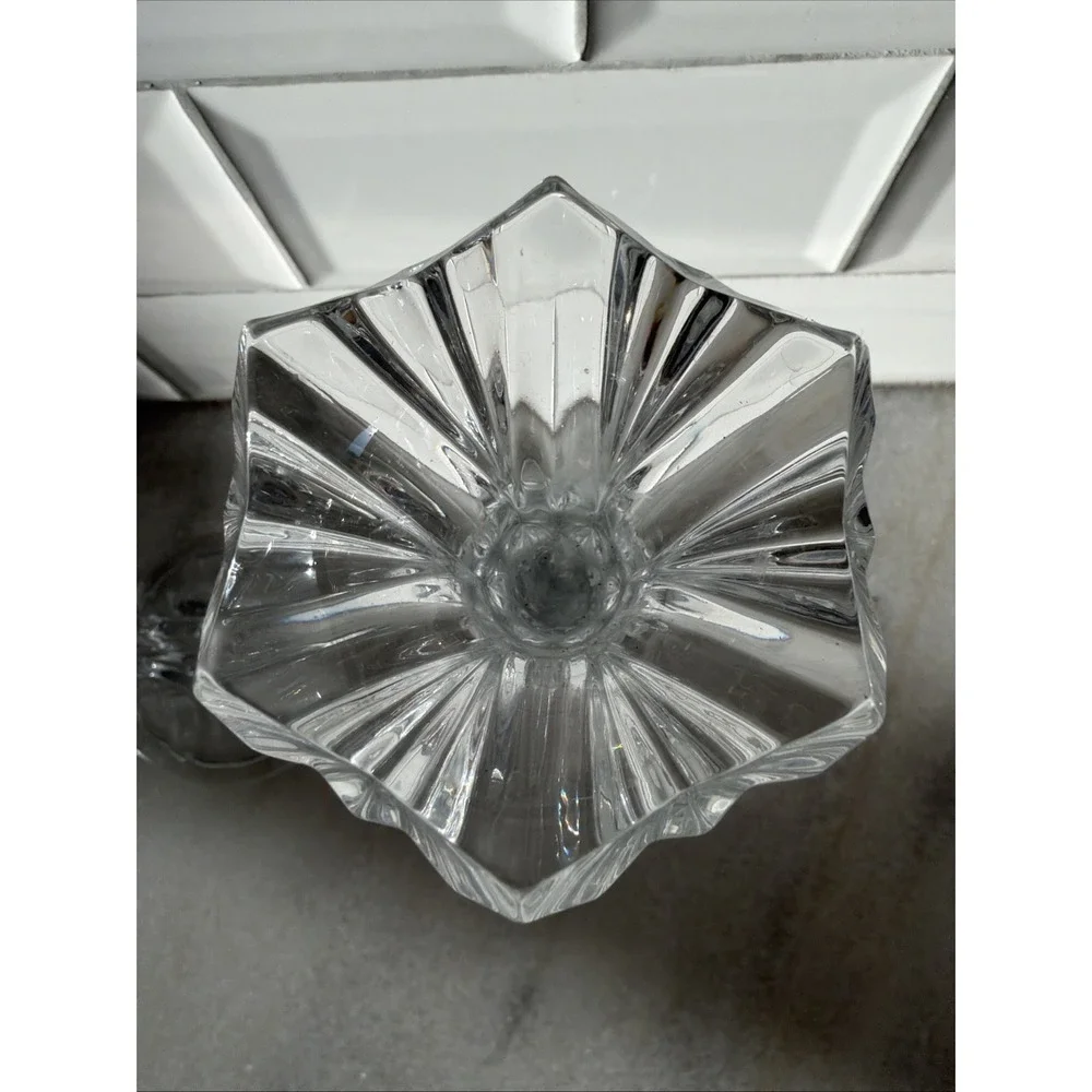 VTG 1999 FRENCH J. G. DURAND‎ Crystal GLASS CALLIOPE CANDLESTICKS Set Of 2 GW008